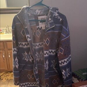 SouthWestern Aztec hooded Brown Patterned Jacket